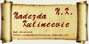 Nadežda Kulinčević vizit kartica